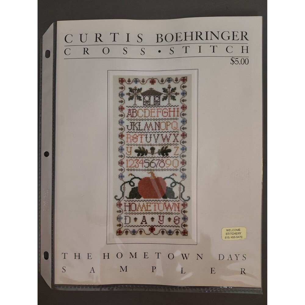 Curtis Boehringer THE HOMETOWN DAYS SAMPLER Autumn Pumpkin Cross Stitch Pattern